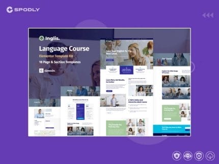 Inglis - Language Course WordPress Elementor Template Kit