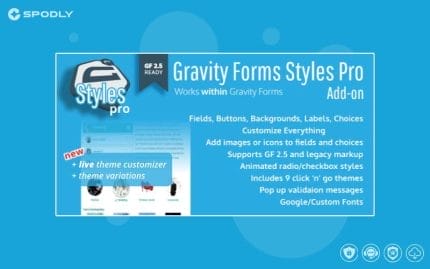 Wordpress plugin Gravity Forms Styles Pro Add-on