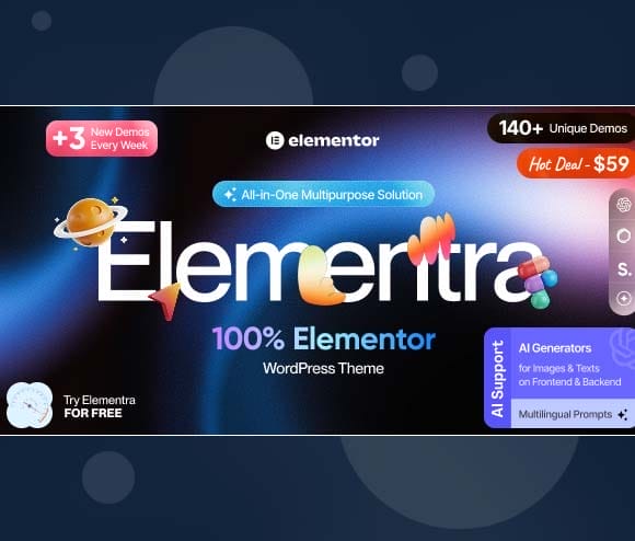 Gpl Theme Elementra - 100% Elementor WordPress Theme