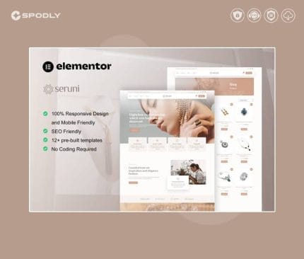 Seruni – Jewelry Store WooCommerce Elementor Pro Template Kit