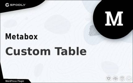 Meta Box - Custom Table