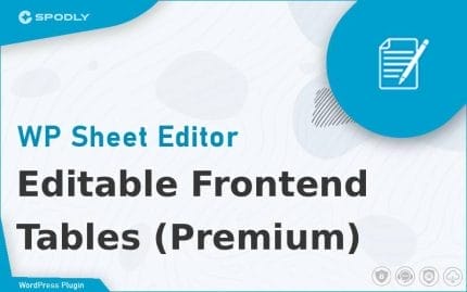 Wordpress Plugin WP Sheet Editor - Editable Frontend Tables (Premium)